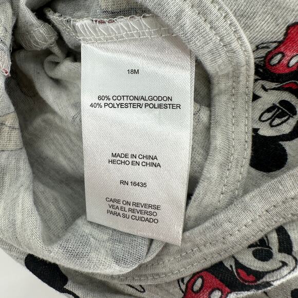 Disney Baby Mikey Mouse Short Sleeve Snap Grey Romper 18 Months - Picture 6 of 6